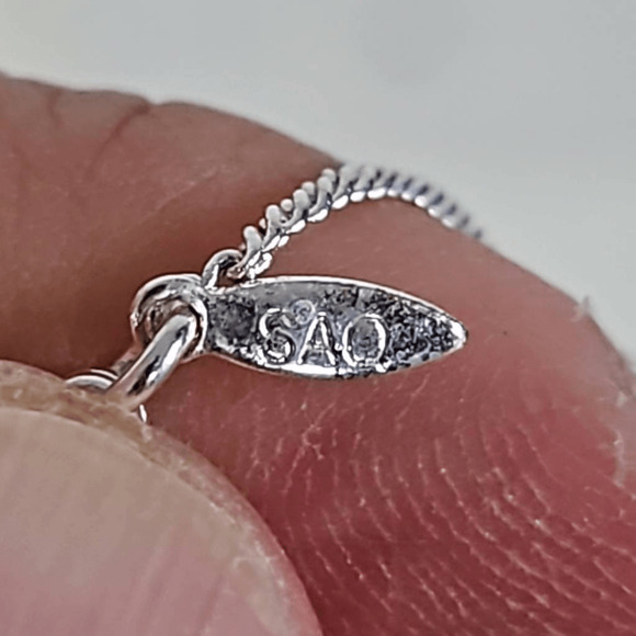 SAQ Women's Silver And Gold Tone Donut Pendant Necklace Thin Silver Tone Chain - Picture 3 of 6